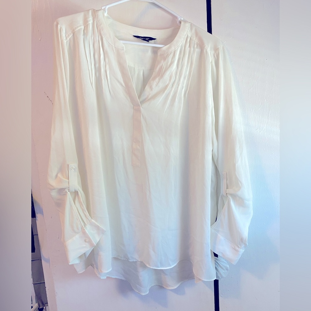 WOMENS WHITE SHEER BLOUSE